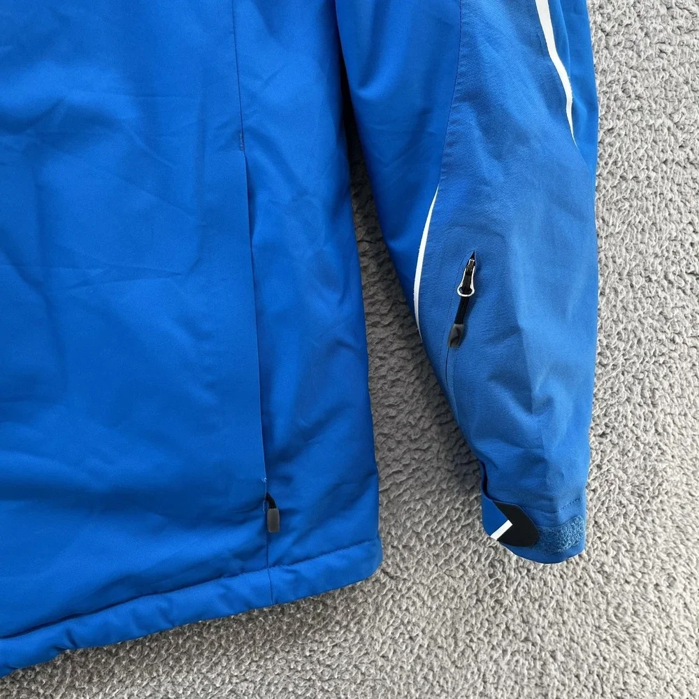 KJUS Ski Jacket Mens Large Blue Dermizax EV‎ Thinsulate Hooded Waterproof Snow